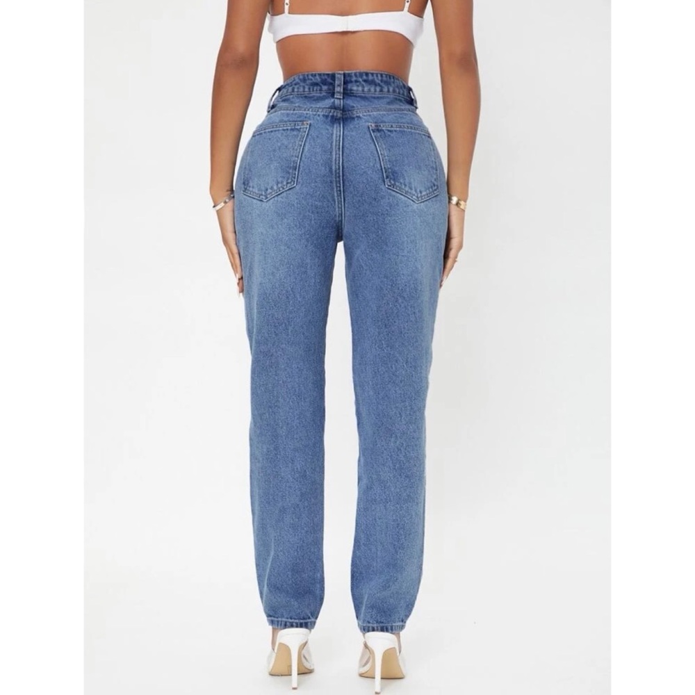 NEW High Rise Ripped Straight Leg Jeans - Picture 3 of 6